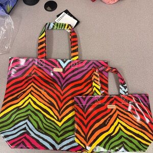 Consuela Vibrant Zebra Stripe Tote Set